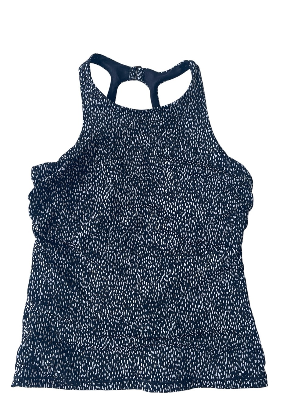 Athleta Maldives Tankini Top Black White Animal Print 40D/DD Underwire New 40